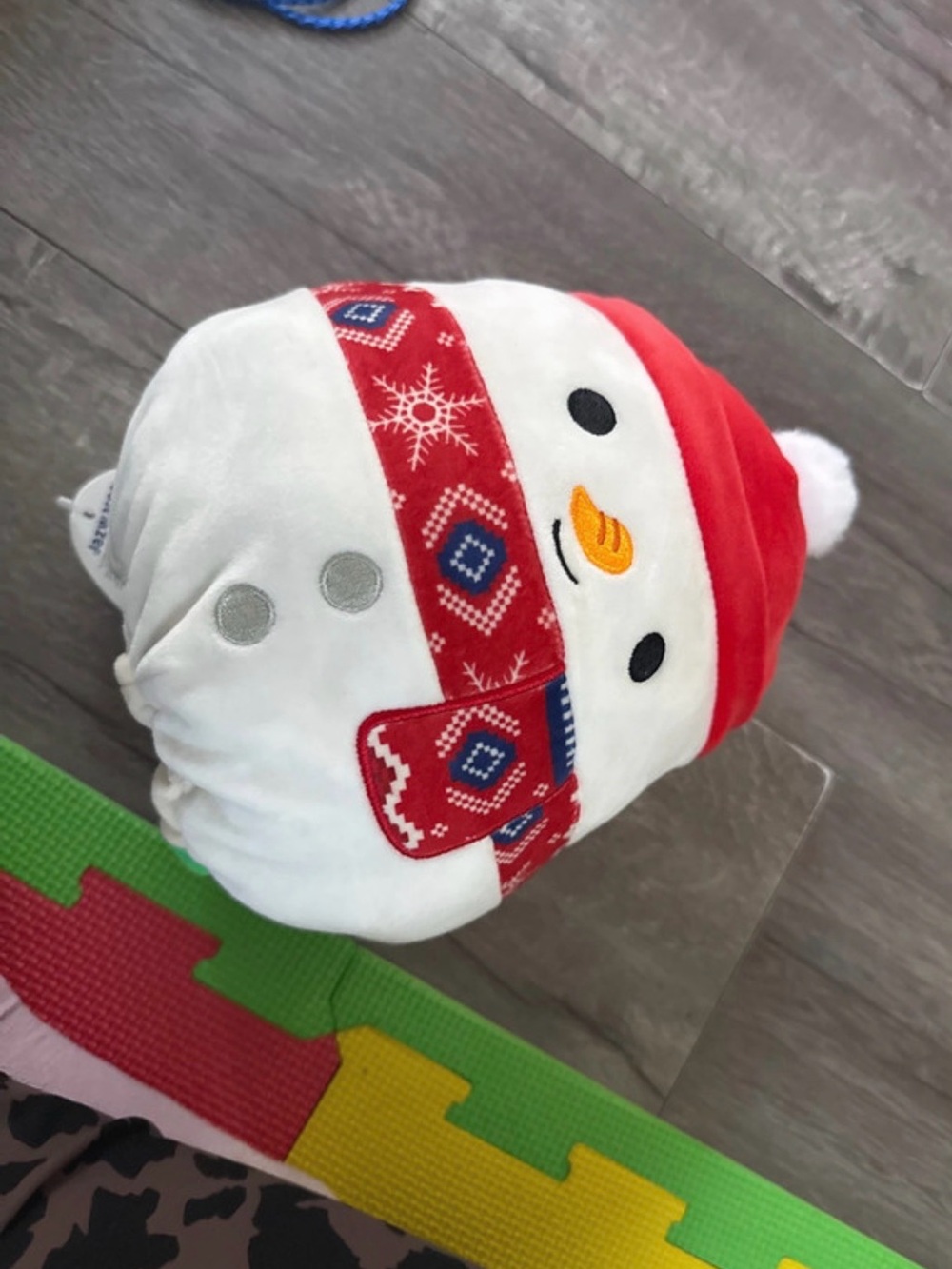 Squishmallows Plush Snowman Hat in Red and White